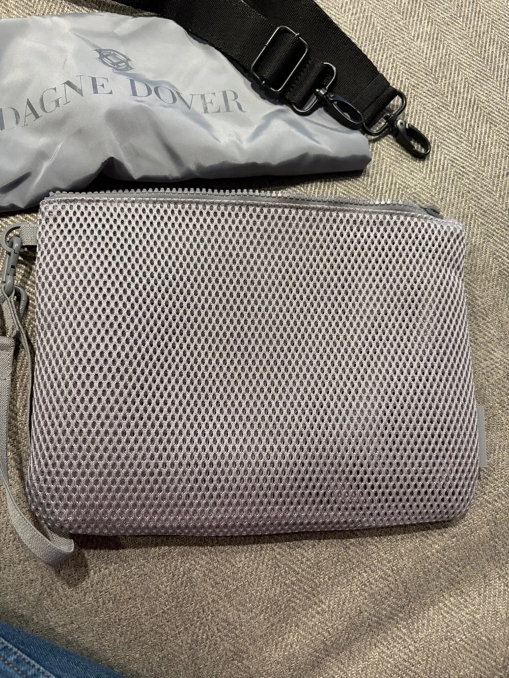 Dagne Dover Ace Fanny Pack Belt Bag Set Grey Air Mesh Crossbody Bag